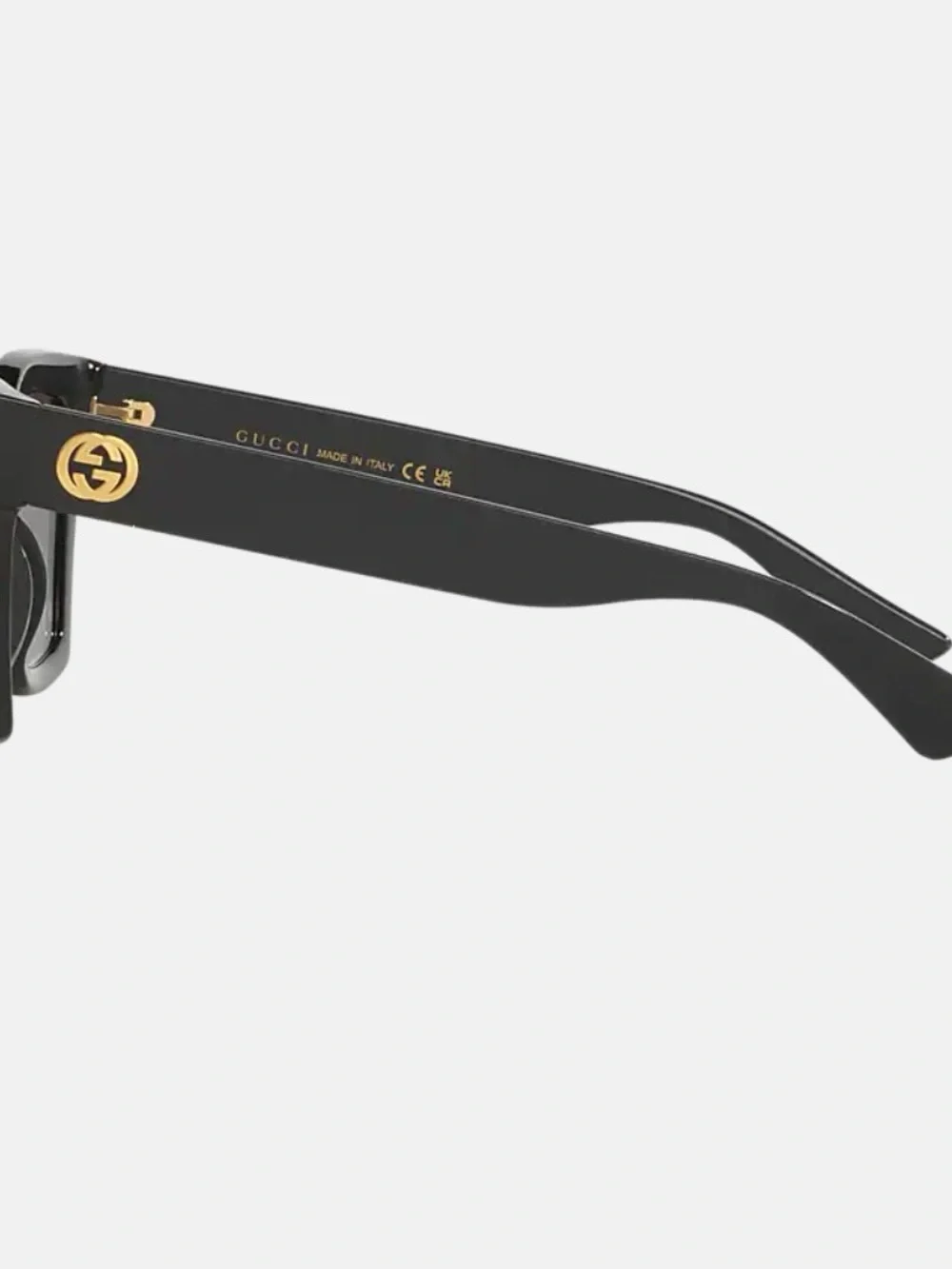BRAND NEW!! Gucci Black Square Sunglasses with Gold GG Logo